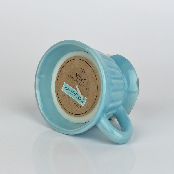 Sviečka v modrom hrnčeku 9x8x6cm