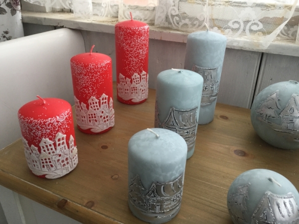 Sviečka vianočný čas valec červený 7x18cm