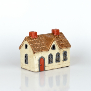 Svietiaci domček krémový 13,5 x 11 x 9 cm