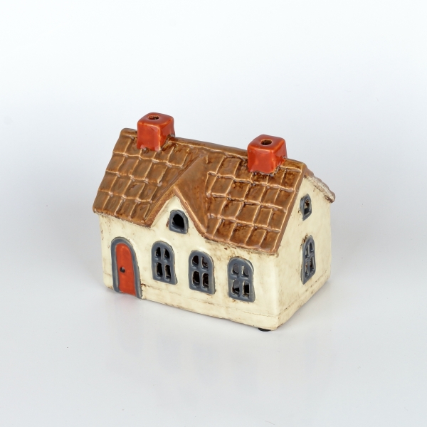 Svietiaci domček krémový 13,5 x 11 x 9 cm