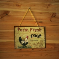 Tabuľka Farm Fresh Eggs krémová