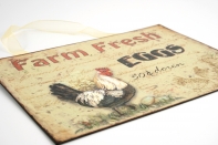 Tabuľka Farm Fresh Eggs krémová