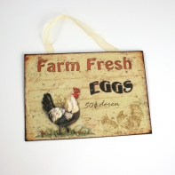 Tabuľka Farm Fresh Eggs krémová