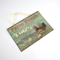 Tabuľka Farm Fresh Eggs zelená