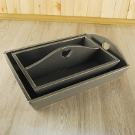 Tácka drevený šedý 47x33x7 cm