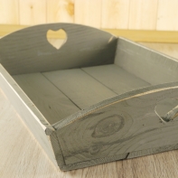 Tácka drevený šedý 47x33x7 cm