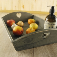 Tácka drevený šedý 47x33x7 cm