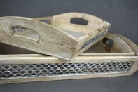 Tácka hranatý hnedá patina veľký