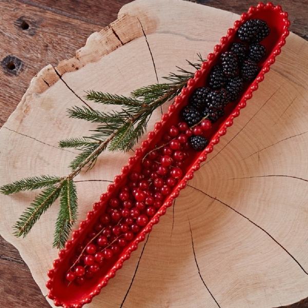 Tácka servírovací 41cm, PEARLRUBI, rubínová