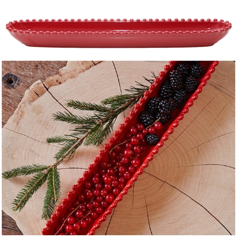 Tácka servírovací 41cm, PEARLRUBI, rubínová