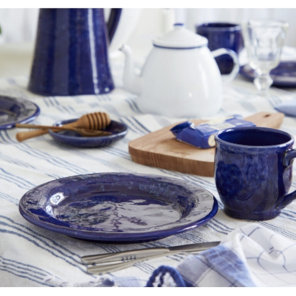 Tanier dezertný ABBEY modrý priemer 23 cm keramický