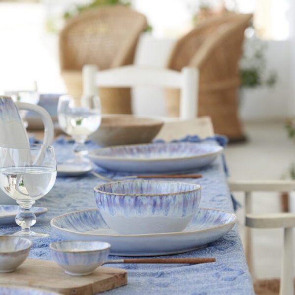 Tanier okrúhly BRISA modrý 27 cm keramický