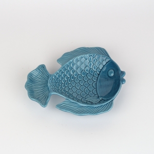 Tanier porcelánová ryba tmavo modrá 18x15x3cm 