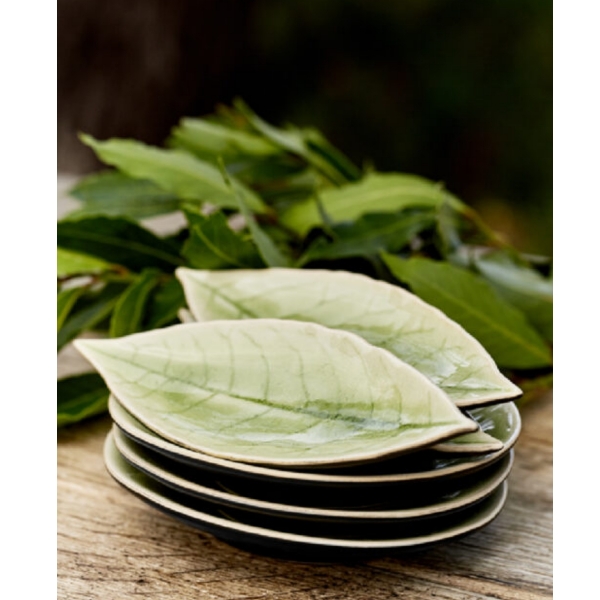 Tanier v tvare listu RIVIERA svetlo zelený 18 cm súprava 6 ks