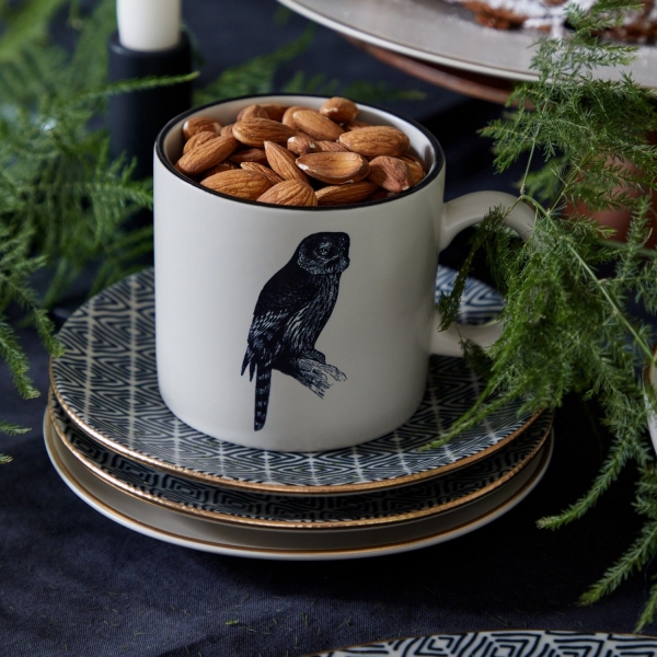 Tanierik na pečivo 17cm AUGUSTA ornamenty zlatý okraj