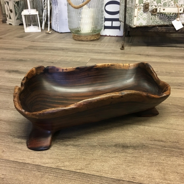 Teakové drevo ošatka tmavá 35x19cm 