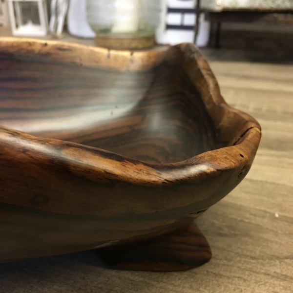 Teakové drevo ošatka tmavá 35x19cm 