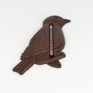 Teplomer kovový vtáčik 13,5x21cm