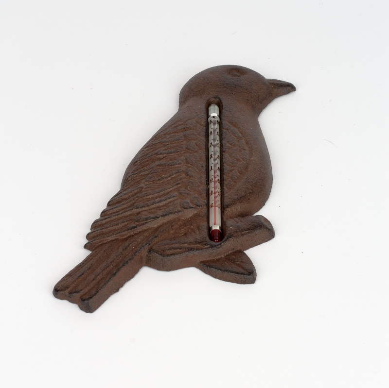 Teplomer kovový vtáčik 13,5x21cm