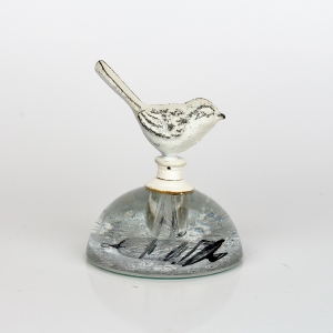 Těžítko s ptáčkem šedé 8x10x10cm