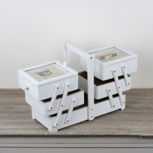 Trojposchodová krabička na šitie 36x19x28cm