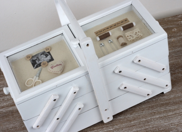 Trojposchodová krabička na šitie 36x19x28cm