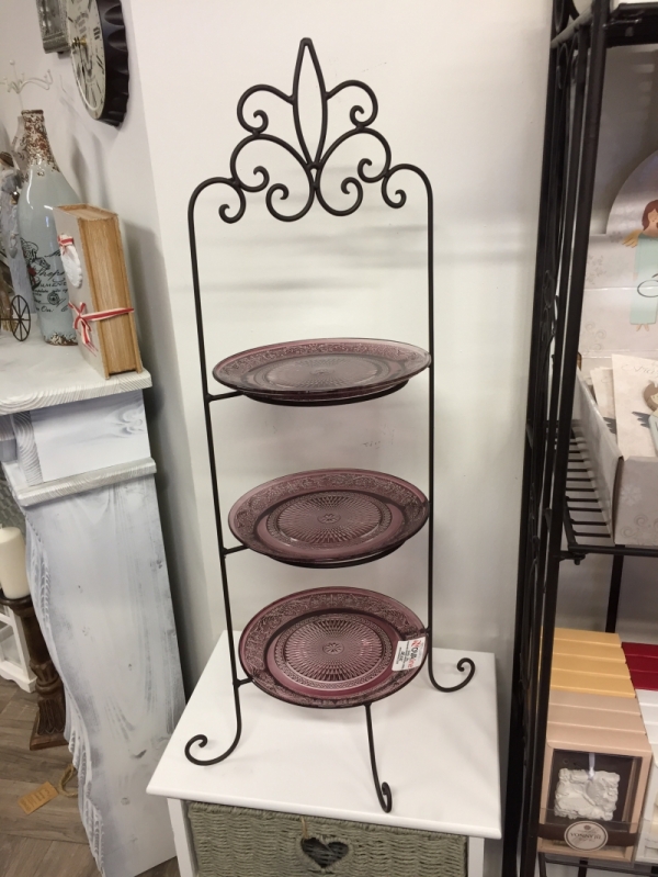 Trojposchodový etažér na taniere 77cm