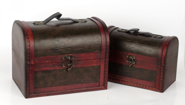 Truhla drevená - sada 2ks dek5334