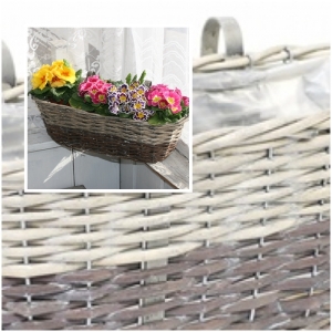 Kvetináč na vysádzanie / prútený závesný balkónový kôš 54cm