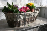 Kvetináč na vysádzanie / prútený závesný balkónový kôš 54cm