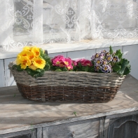 Kvetináč na vysádzanie / prútený závesný balkónový kôš 54cm