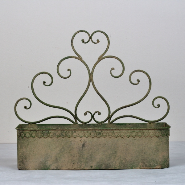 Kvetináč na stenu so zelenou patinou 40x37x14cm