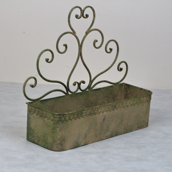 Kvetináč na stenu so zelenou patinou 40x37x14cm