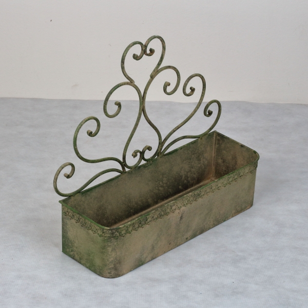 Kvetináč na stenu so zelenou patinou 40x37x14cm