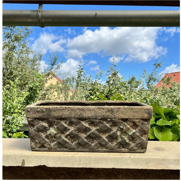 Truhlík z terakoty s machovým povrchom