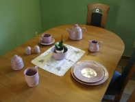 Obrus ​​s výšivkou a krajkou 41x32cm