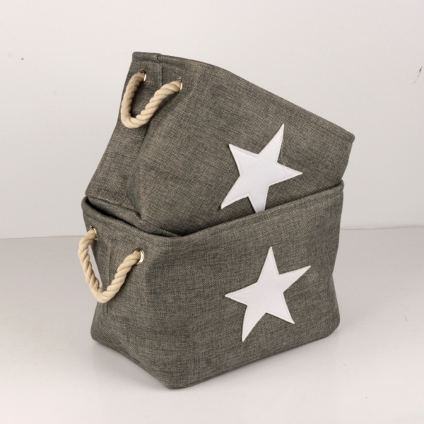 Úložné textilné koše biela hviezda (sada 2ks) 30/33cm