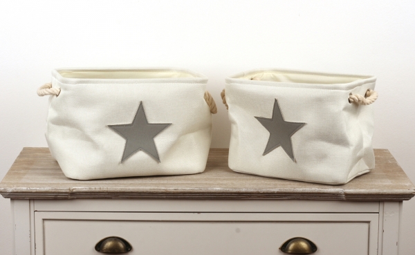 Úložné textilné koše hviezda (sada 2ks) 30/33cm
