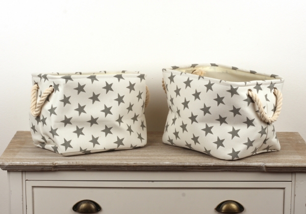Úložné textilné koše hviezdičky (sada 2ks) 30/33cm