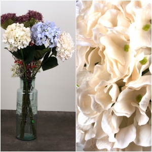 Umelá hortenzie krémová 72cm