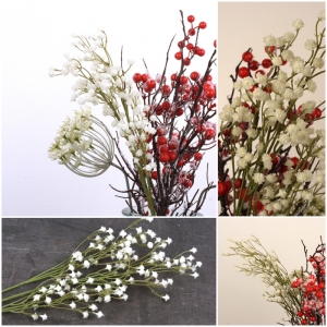 Umelá kvetina Gypsophila krémová 60cm