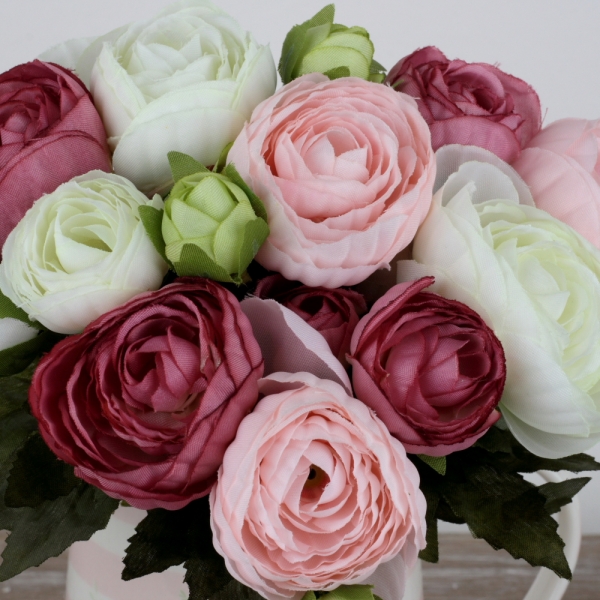 Umelá kytice záružlie ružová 22cm