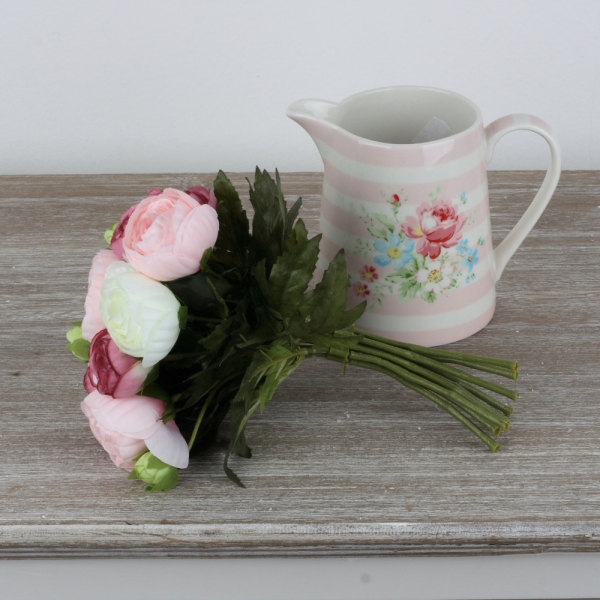 Umelá kytice záružlie ružová 22cm