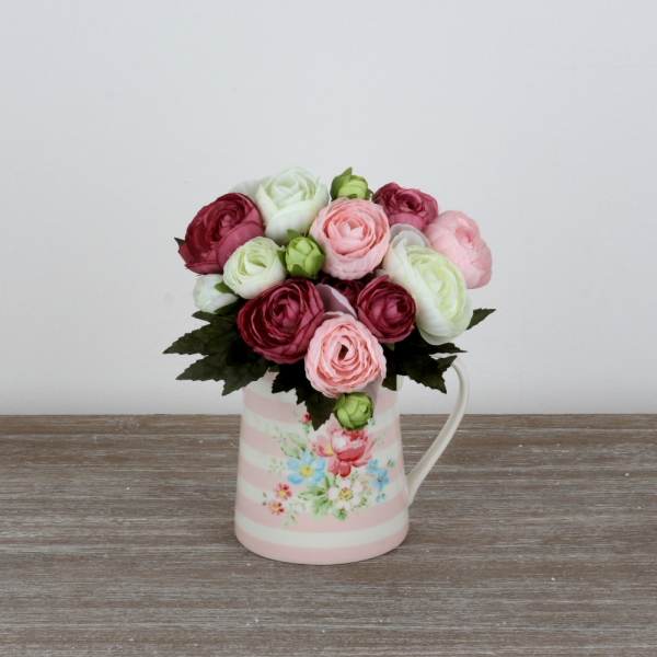 Umelá kytice záružlie ružová 22cm