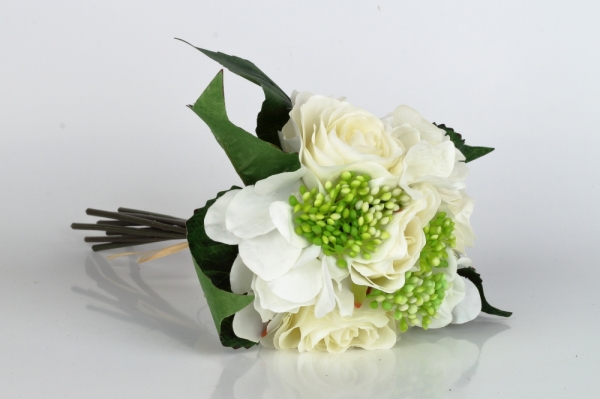 Umelá kytica ruží a hortenzií 29cm