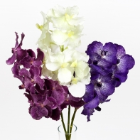 Umelá orchidea 70 cm biela