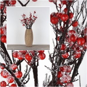Umelá vetva zasneženého borievky 60cm