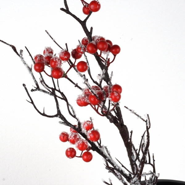 Umelá vetva zasneženého borievky 60cm