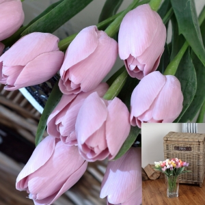 Umelé tulipány pastelovov ružovej 43cm