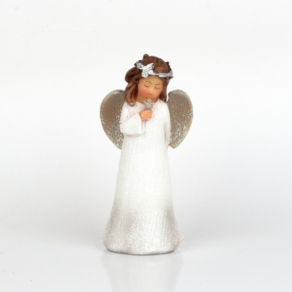 Vianočný anjel s ruží 14cm